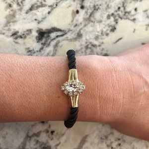 Twist rope bracelet with Marquise Halo